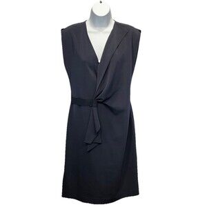 Elie Tahari Dalia Womens Size 8 Navy Half Wrap Sheath Dress Career Work